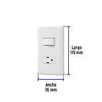 Placa armada contacto e interruptor sencillo, Volteck Basic - PA-APCO-B / 25077 Placa armada contacto e interruptor sencillo, Volteck Basic - PA-APCO-B / 25077