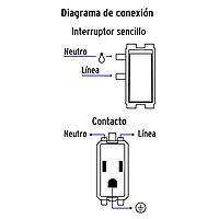 Placa armada contacto e interruptor sencillo, Volteck Basic - PA-APCO-B / 25077 Placa armada contacto e interruptor sencillo, Volteck Basic - PA-APCO-B / 25077