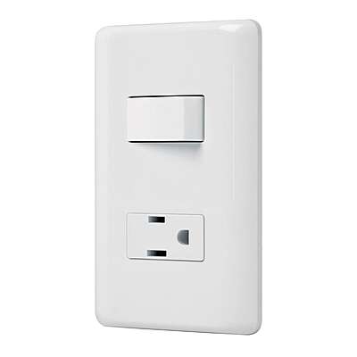 Placa armada contacto e interruptor sencillo, Volteck Basic - PA-APCO-B / 25077