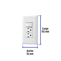 Placa armada 2 contactos e interruptor sencillo, Basic - PA-APCO-B3 / 25079 Placa armada 2 contactos e interruptor sencillo, Basic - PA-APCO-B3 / 25079