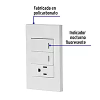 Placa armada 2 interruptores,1 contacto,1mod,Española,blanco - PA-APCO-E2B / 45597