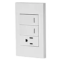 Placa armada 2 interruptores,1 contacto,1mod,Española,blanco - PA-APCO-E2B / 45597