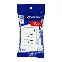 Placa armada 1 interruptor, 2 contactos,1mod,Española,blanco - PA-APCO-E3B / 45594