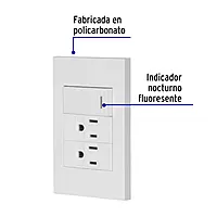 Placa armada 1 interruptor, 2 contactos,1mod,Española,blanco - PA-APCO-E3B / 45594