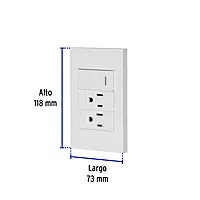 Placa armada 1 interruptor, 2 contactos,1mod,Española,blanco - PA-APCO-E3B / 45594