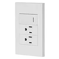 Placa armada 1 interruptor, 2 contactos,1mod,Española,blanco - PA-APCO-E3B / 45594