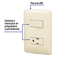 Placa armada contacto e interruptor, marfil, línea Italiana - PA-APCO-I / 48666 Placa armada contacto e interruptor, marfil, línea Italiana - PA-APCO-I / 48666