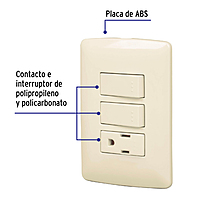 Placa armada contacto 2 interruptores,marfil, línea Italiana - PA-APCO-I2 / 48667 Placa armada contacto 2 interruptores,marfil, línea Italiana - PA-APCO-I2 / 48667