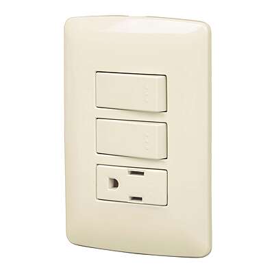 Placa armada contacto e interruptor, marfil, línea Italiana - PA-APCO-I / 48666