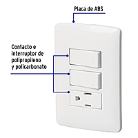 Placa armada contacto 2 interruptores,blanco, línea Italiana - PA-APCO-I2B / 46456 Placa armada contacto 2 interruptores,blanco, línea Italiana - PA-APCO-I2B / 46456