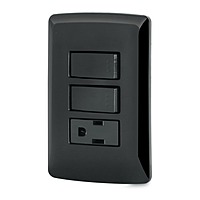 Placa armada contacto 2 interruptores,negro, línea Italiana - PA-APCO-I2N / 47592 Placa armada contacto 2 interruptores,negro, línea Italiana - PA-APCO-I2N / 47592