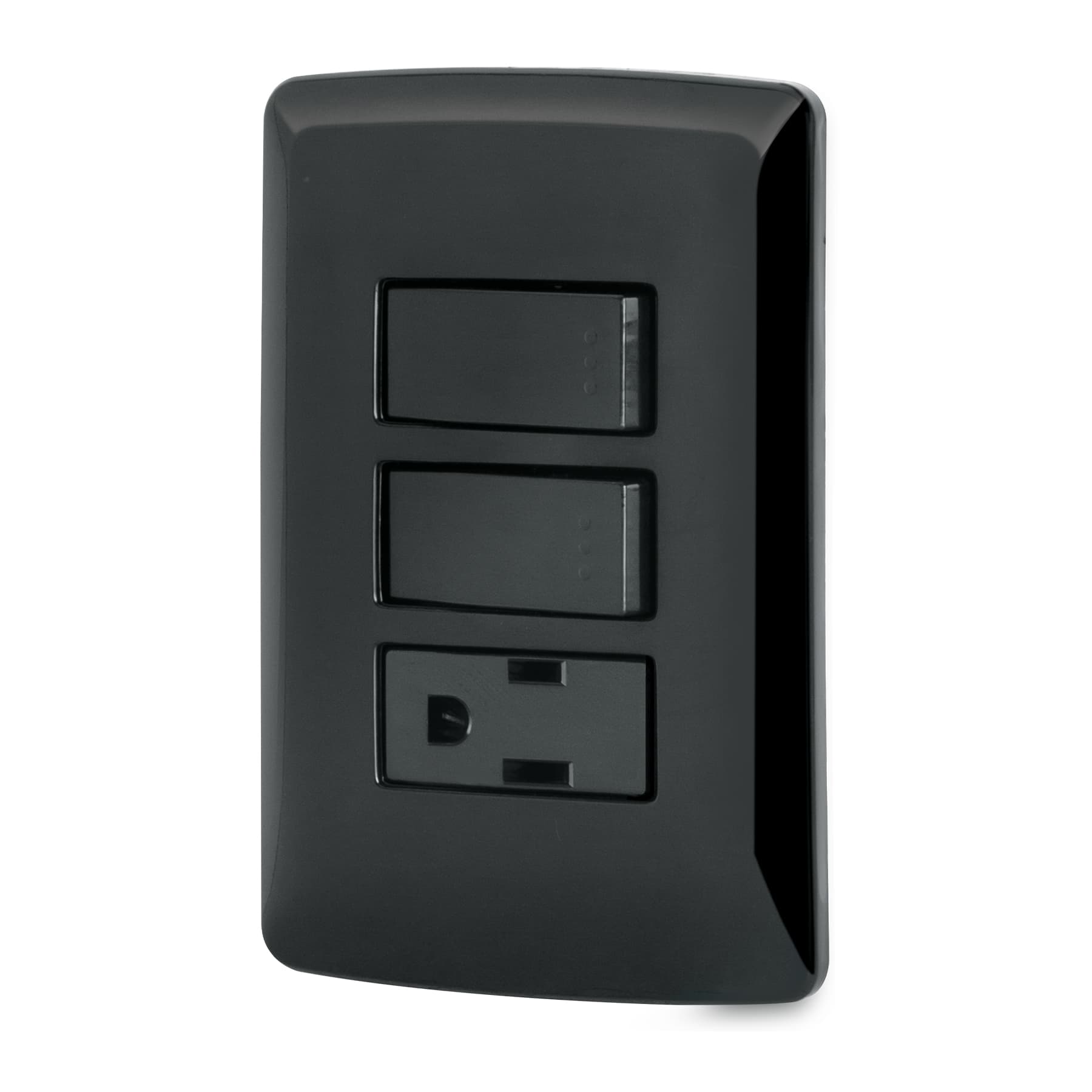 Placa armada contacto 2 interruptores,negro, línea Italiana - PA-APCO-I2N / 47592 Placa armada contacto 2 interruptores,negro, línea Italiana - PA-APCO-I2N / 47592