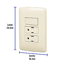 Placa armada 2 contactos e interruptor,marfil,línea Italiana - PA-APCO-I3 / 48668 Placa armada 2 contactos e interruptor,marfil,línea Italiana - PA-APCO-I3 / 48668