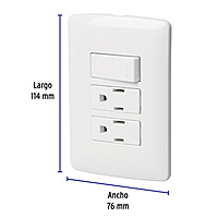 Placa armada 2 contactos e interruptor,blanco,línea Italiana - PA-APCO-I3B / 46457