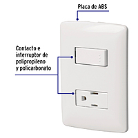Placa armada contacto e interruptor, blanco, línea Italiana - PA-APCO-IB / 46455 Placa armada contacto e interruptor, blanco, línea Italiana - PA-APCO-IB / 46455