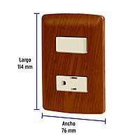 Placa armada contacto e interruptor, madera, línea Italiana - PA-APCO-IM / 49935