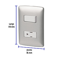 Placa armada contacto e interruptor, plata, línea Italiana - PA-APCO-IP / 46473 Placa armada contacto e interruptor, plata, línea Italiana - PA-APCO-IP / 46473