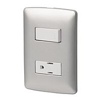 Placa armada contacto e interruptor, plata, línea Italiana - PA-APCO-IP / 46473 Placa armada contacto e interruptor, plata, línea Italiana - PA-APCO-IP / 46473