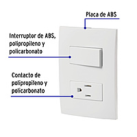 Placa armada contacto e interruptor, línea Oslo, blanco - PA-APCO-OB / 46487 Placa armada contacto e interruptor, línea Oslo, blanco - PA-APCO-OB / 46487
