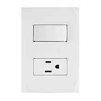 Placa armada contacto e interruptor, línea Oslo, blanco - PA-APCO-OB / 46487 Placa armada contacto e interruptor, línea Oslo, blanco - PA-APCO-OB / 46487