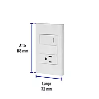 Placa armada 1 interruptor,1 contacto,1mod, Española, blanco - PA-APCO1-EB / 45590