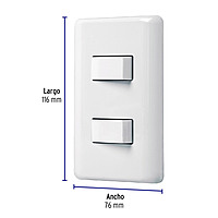 Placa armada con 2 interruptores sencillos, Volteck Basic - PA-APDO-B / 25080 Placa armada con 2 interruptores sencillos, Volteck Basic - PA-APDO-B / 25080