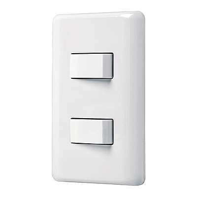 Placa armada 1 interruptor sencillo + 1 de 3 vías, Basic - PA-APDO-EB / 25085