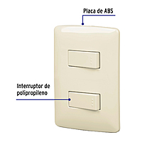 Placa armada 1 interruptor escalera, marfil, línea Italiana - PA-APDO-EI / 48663