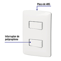 Placa armada 1 interruptor 1 escalera,blanco, línea Italiana - PA-APDO-EIB / 46462 Placa armada 1 interruptor 1 escalera,blanco, línea Italiana - PA-APDO-EIB / 46462