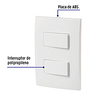 Placa armada interruptor sencillo y escalera, Oslo, blanco - PA-APDO-EOB / 46495 Placa armada interruptor sencillo y escalera, Oslo, blanco - PA-APDO-EOB / 46495