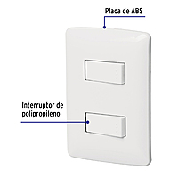 Placa armada, 2interruptores sencillos,blanco,línea Italiana - PA-APDO-IB / 46461 Placa armada, 2interruptores sencillos,blanco,línea Italiana - PA-APDO-IB / 46461