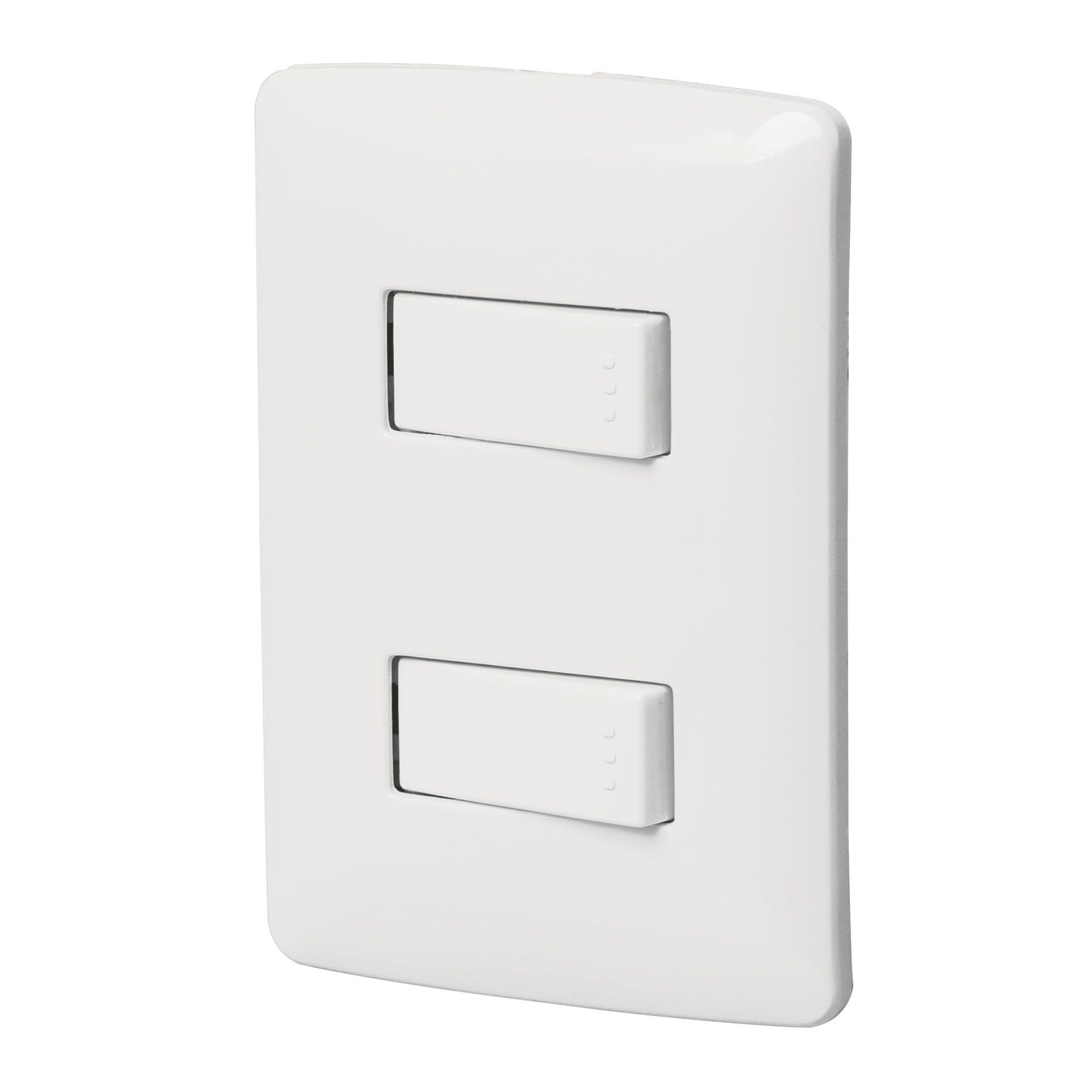Placa armada, 2interruptores sencillos,blanco,línea Italiana - PA-APDO-IB / 46461 Placa armada, 2interruptores sencillos,blanco,línea Italiana - PA-APDO-IB / 46461