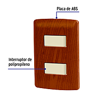 Placa armada 2 interruptores sencillos,madera,línea Italiana - PA-APDO-IM / 49925 Placa armada 2 interruptores sencillos,madera,línea Italiana - PA-APDO-IM / 49925