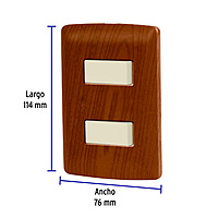 Placa armada 2 interruptores sencillos,madera,línea Italiana - PA-APDO-IM / 49925 Placa armada 2 interruptores sencillos,madera,línea Italiana - PA-APDO-IM / 49925