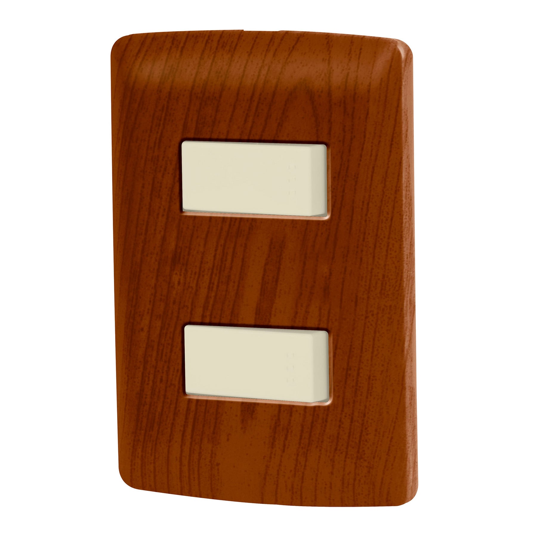 Placa armada 2 interruptores sencillos,madera,línea Italiana - PA-APDO-IM / 49925 Placa armada 2 interruptores sencillos,madera,línea Italiana - PA-APDO-IM / 49925
