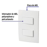 Placa armada 2 interruptores sencillos, línea Oslo, blanco - PA-APDO-OB / 46494 Placa armada 2 interruptores sencillos, línea Oslo, blanco - PA-APDO-OB / 46494