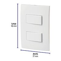 Placa armada 2 interruptores sencillos, línea Oslo, blanco - PA-APDO-OB / 46494 Placa armada 2 interruptores sencillos, línea Oslo, blanco - PA-APDO-OB / 46494