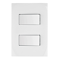 Placa armada 2 interruptores sencillos, línea Oslo, blanco - PA-APDO-OB / 46494 Placa armada 2 interruptores sencillos, línea Oslo, blanco - PA-APDO-OB / 46494