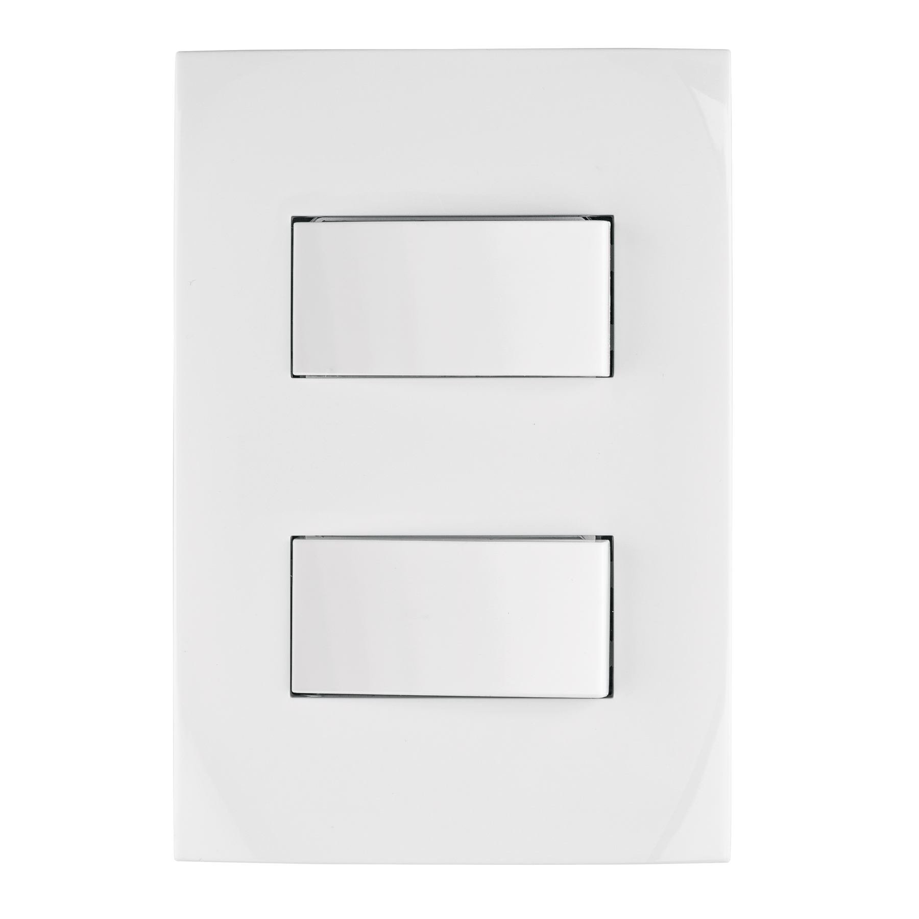 Placa armada 2 interruptores sencillos, línea Oslo, blanco - PA-APDO-OB / 46494 Placa armada 2 interruptores sencillos, línea Oslo, blanco - PA-APDO-OB / 46494