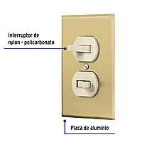 Placa armada 2 interruptor sencillo, línea Standard, alumini - PA-APDO-SA / 48498