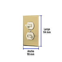 Placa armada 2 interruptor sencillo, línea Standard, alumini - PA-APDO-SA / 48498