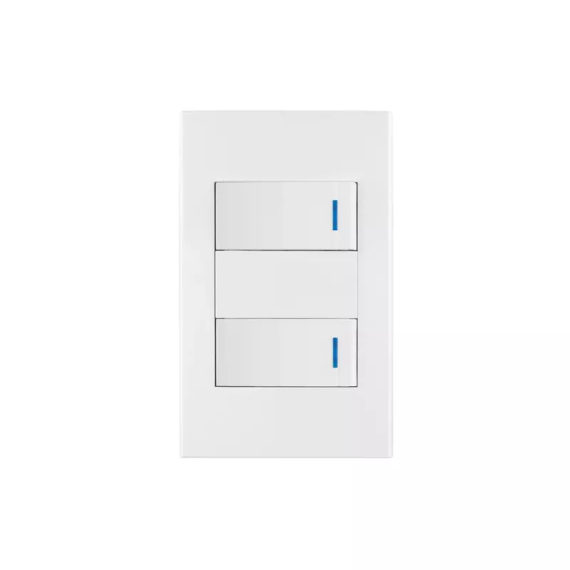 Placa armada 2 interruptores, 1 módulo, Española, blanco - PA-APDO1-EB / 45596