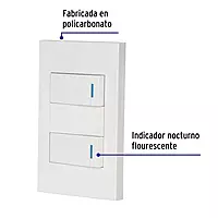 Placa armada 2 interruptores, 1 módulo, Española, blanco - PA-APDO1-EB / 45596
