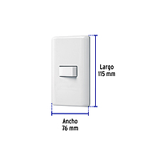 Placa armada con 1 interruptor sencillo, Volteck Basic - PA-APSE-B / 25078 Placa armada con 1 interruptor sencillo, Volteck Basic - PA-APSE-B / 25078