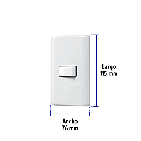 Placa armada con 1 interruptor de 3 vías, Volteck Basic - PA-APSE-EB / 25084 Placa armada con 1 interruptor de 3 vías, Volteck Basic - PA-APSE-EB / 25084