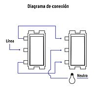 Placa armada con 1 interruptor de 3 vías, Volteck Basic - PA-APSE-EB / 25084 Placa armada con 1 interruptor de 3 vías, Volteck Basic - PA-APSE-EB / 25084