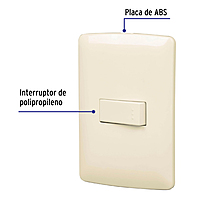 Placa armada 1 interruptor escalera marfil, línea Italiana - PA-APSE-EI / 48661 Placa armada 1 interruptor escalera marfil, línea Italiana - PA-APSE-EI / 48661