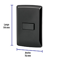 Placa armada 1 interruptor escalera, negro, línea Italiana - PA-APSE-EIN / 47600 Placa armada 1 interruptor escalera, negro, línea Italiana - PA-APSE-EIN / 47600