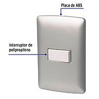 Placa armada 1 interruptor escalera plata, línea Italiana - PA-APSE-EIP / 46478 Placa armada 1 interruptor escalera plata, línea Italiana - PA-APSE-EIP / 46478