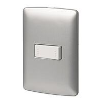 Placa armada 1 interruptor escalera plata, línea Italiana - PA-APSE-EIP / 46478 Placa armada 1 interruptor escalera plata, línea Italiana - PA-APSE-EIP / 46478